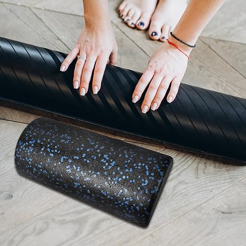 Miniatura 5 de Milisten Rodillo de espuma para masaje muscular de espalda, medio rodillo para yoga, fitness y entrenamiento de equilibrio, diseño cómodo para