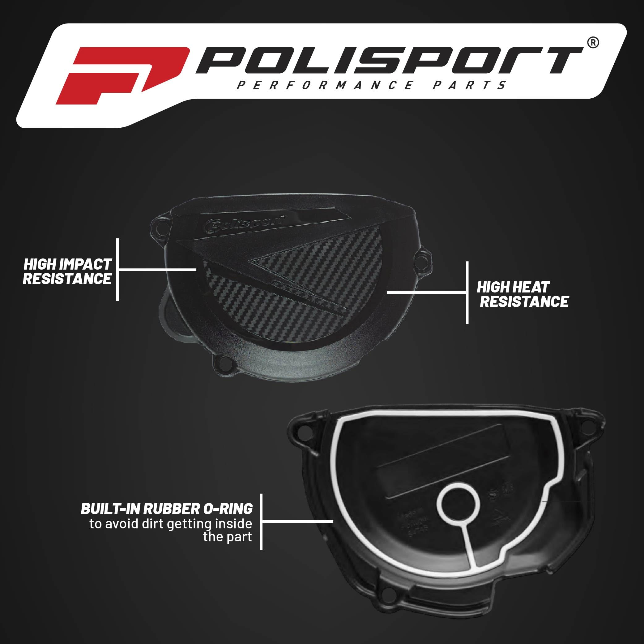Polisport 8465800001 - Protecteur de Carter d'embrayage en Polyamide résistant aux Chocs Compatible avec Les Motos Beta en Couleur Noir
