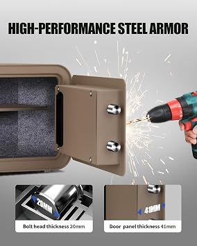 1.0 Cu.ft Digital Safe Box, Home Safe with Keypad, Sand