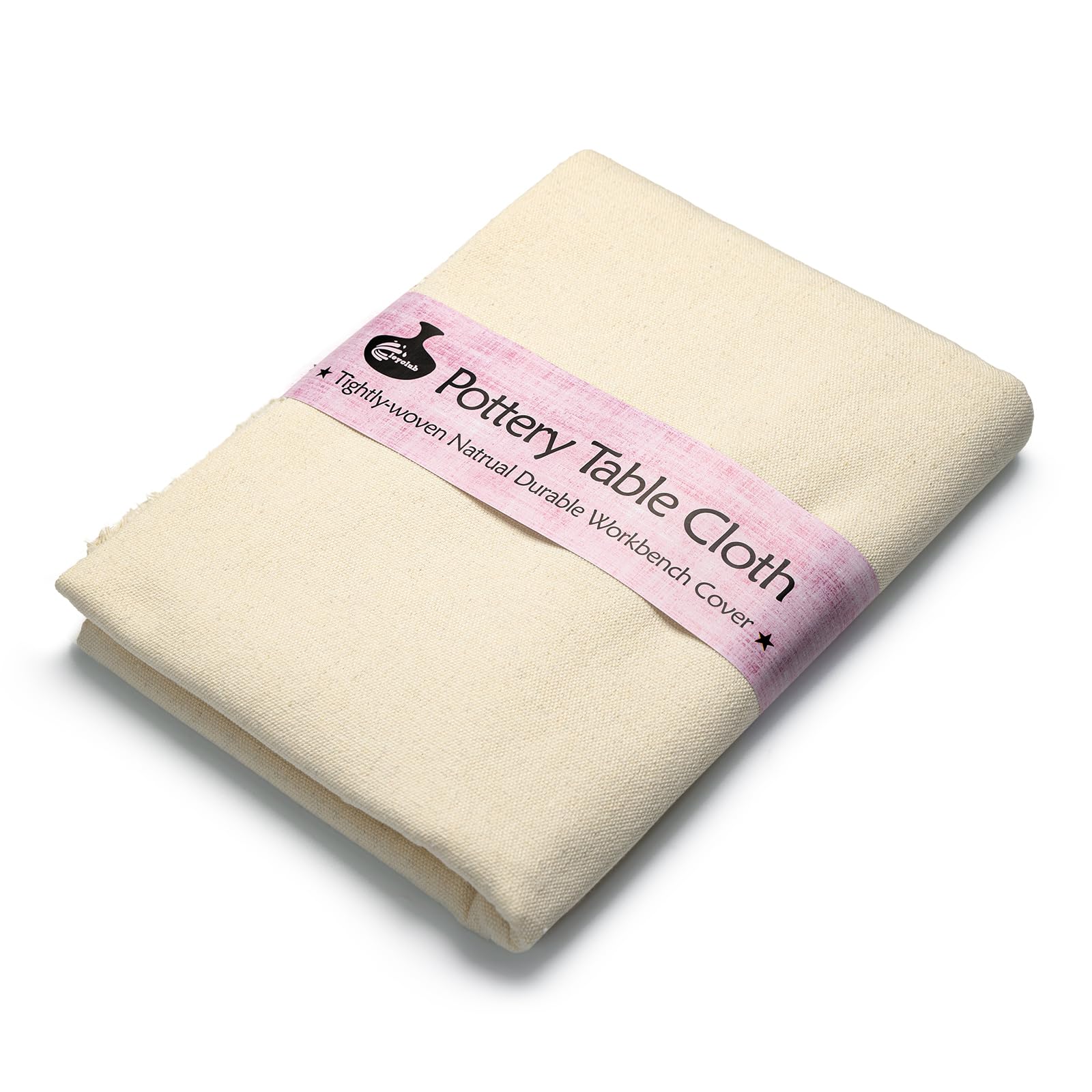 Pottery Tablecloth–Heavy Duty Linen Cotton Blend, 62x39 Inches, High Absorbency Textured Surface for Clay Wedging, Slab Rolling & Coil Building–Durable, Smooth, Thick Craft Fabric for Pottery Creation-image-0