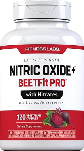 Fitness Labs Cápsulas de raíz de remolacha de óxido nítrico con nitratos 120 unidades Precursor de óxido nítrico Beetfit Pro Vegetariano, sin