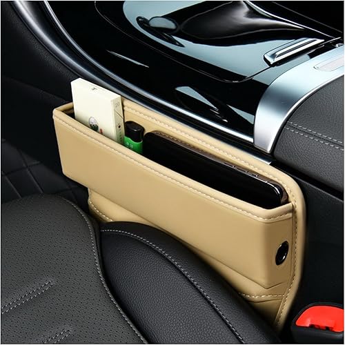 Miniatura 7 de Ziciner Organizador de espacio para asiento de automóvil, caja de almacenamiento de cuero de alta calidad, relleno de espacio ajustable para asiento