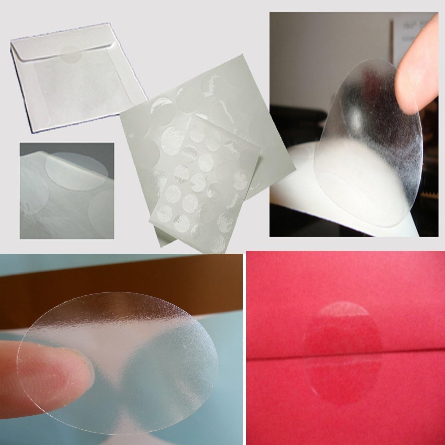 200 Clear Round Stickers 1.25 inch Super Adhesive Seal CDS, Cards, Boxes Labels