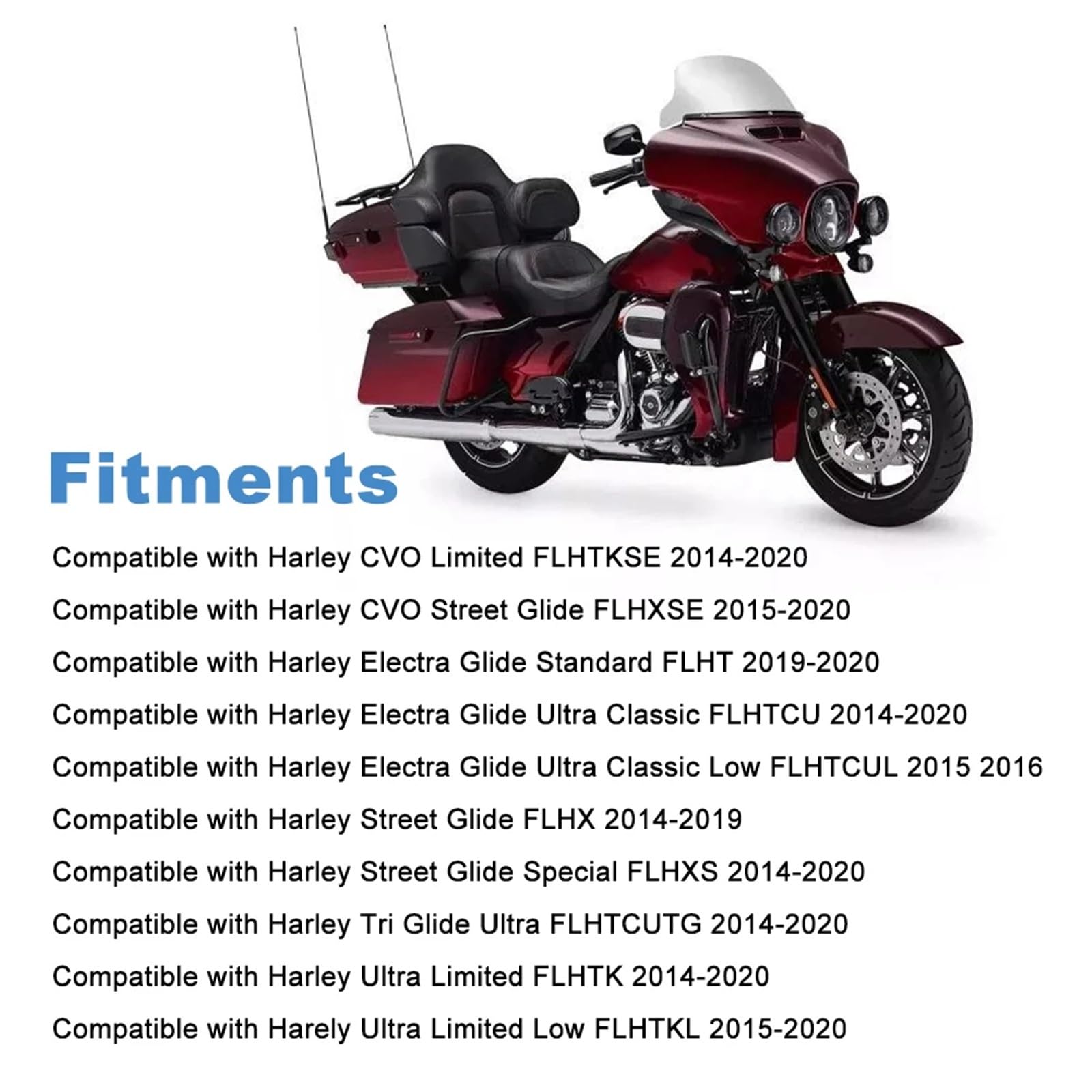 Deflektor motocykla Pasuje do Harley Davidson Electra Street Glide 2014-2019, deflektor szyby przedniej, 1 para, owiewka