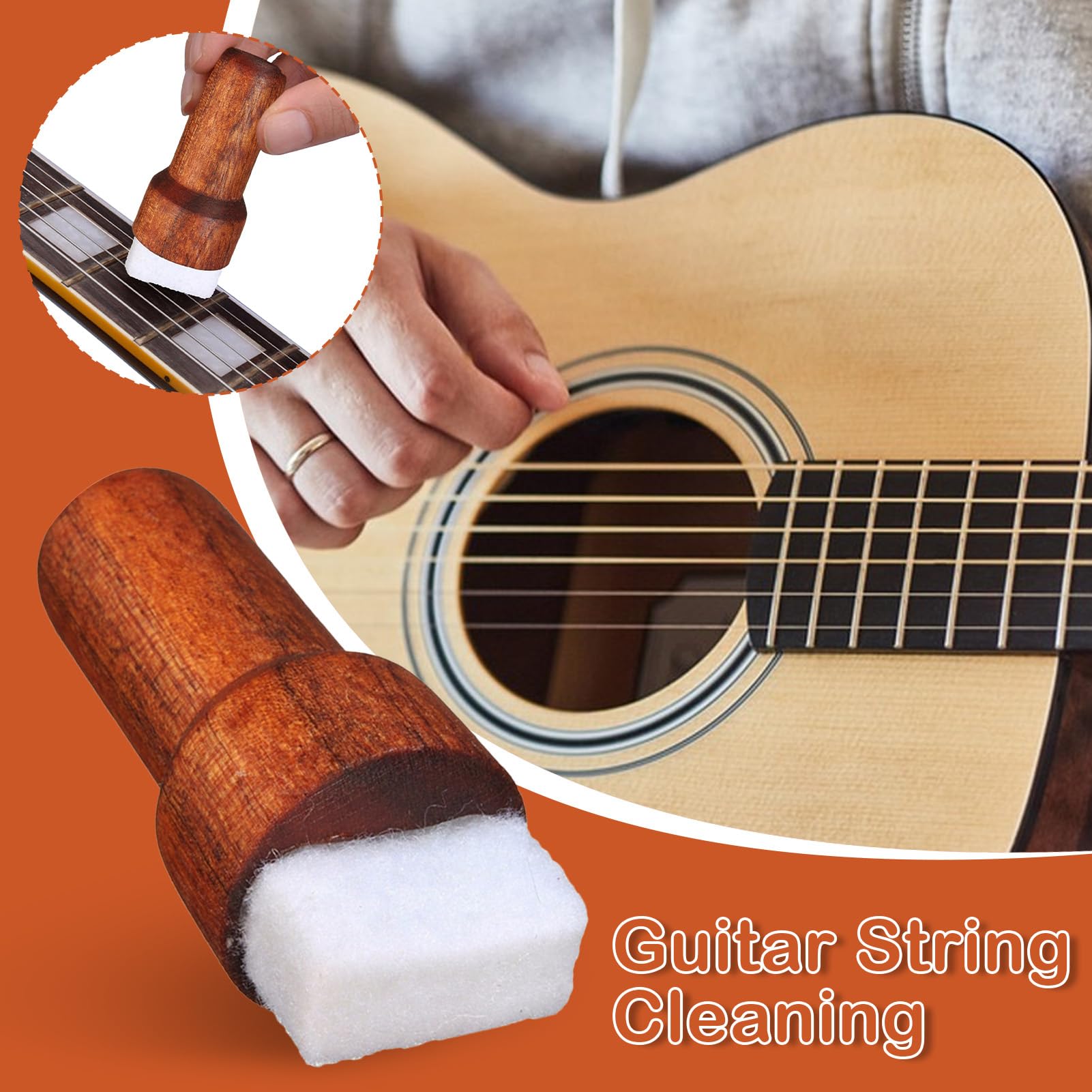 Limpiador Eliminador Para Cuerdas De Bajo - Cuidado De Trastes De Guitarra Para Limpieza | Producto Ergonómico De Larga Duración Y Limpieza Profunda Para Guitarra Acústica Eléctrica Ukulele Violín Ban
