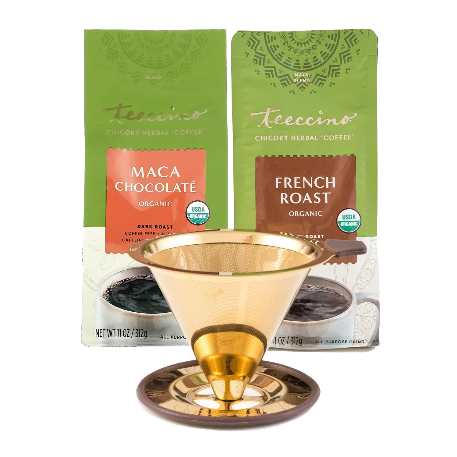 Amazon.com: Teeccino Pour Over Coffee Maker with 2 (Two) 11 Ounce