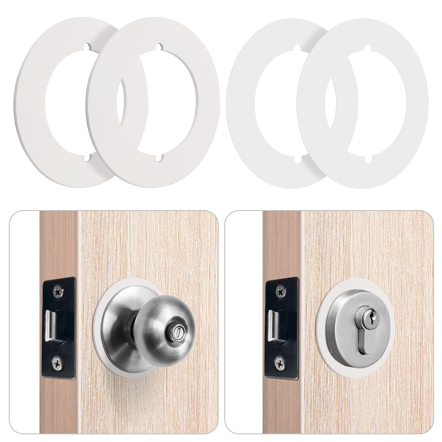 BOXOB 2pcs Door Knob Backing Plates Round Version