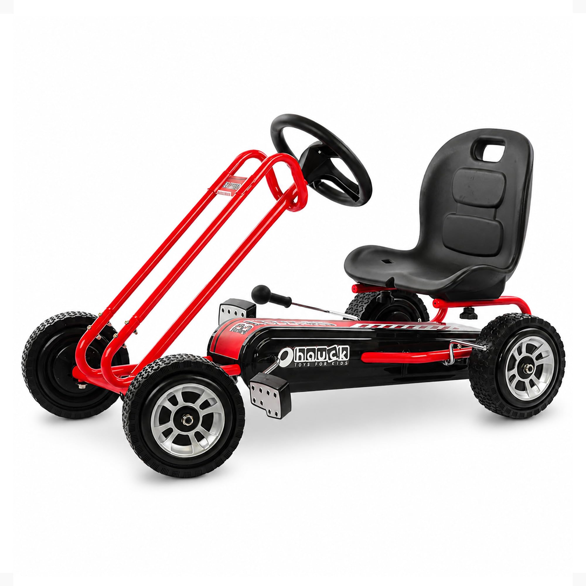 hauck Kids Pedal Go Kart, 4 Wheel Bike Cart, Ride for Ages 4-8, Red