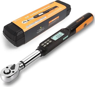 MULWARK 3/8" Digital Torque Wrench Electronic Set, with Buzzer & LED, 2.2-44.3 ft-lbs3-60 Nm, High Precision Adjustable Bike Torque Wrenches Car Repairing Tool Calibrated with Storage Case