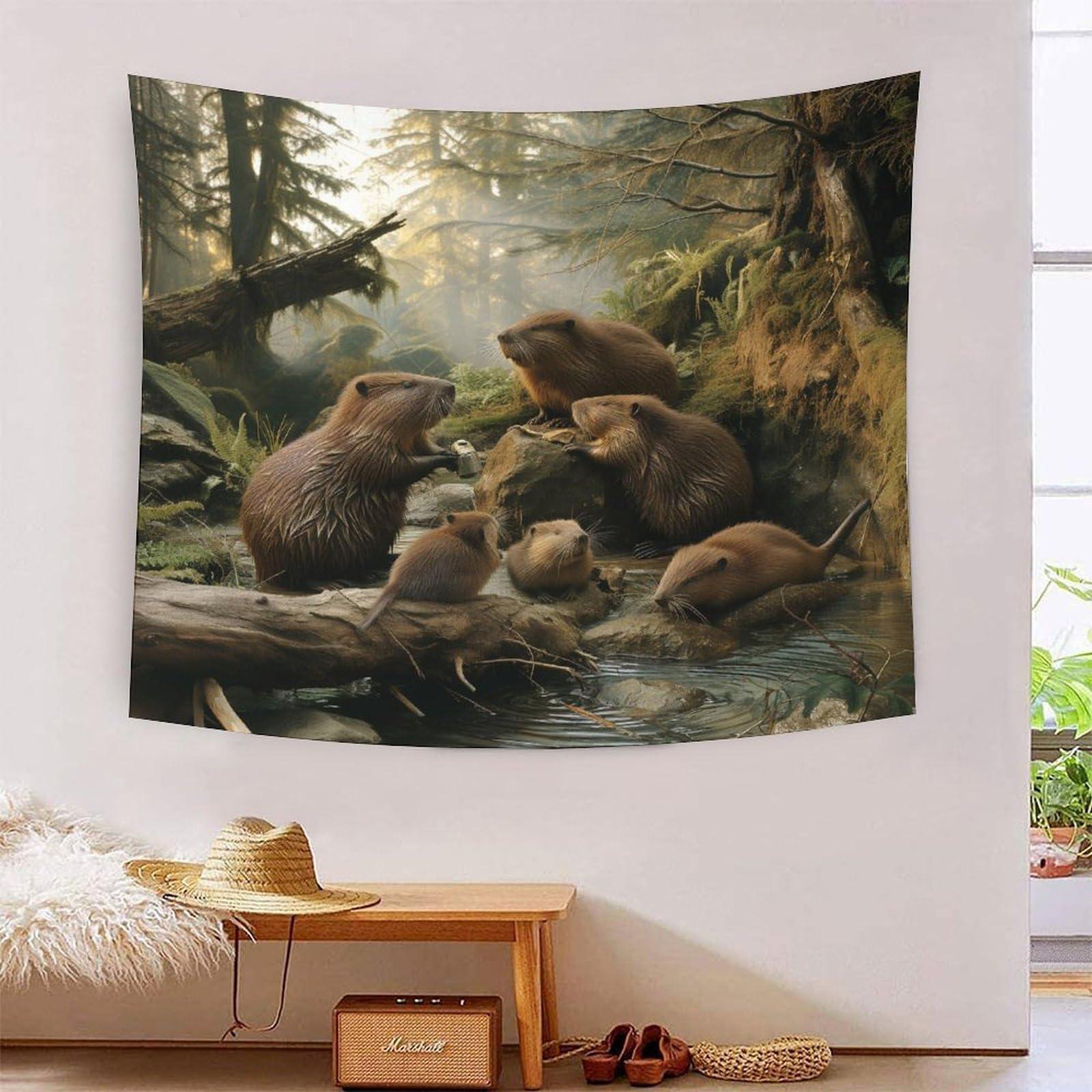ChengzeTCo 3D Tapestry, Polyester Material,Marmot Art Tapestries, Bedroom Tapestry Bedroom Aesthetic Home Decor,150cmx200cm, for Living Room Bedroom & Dorm