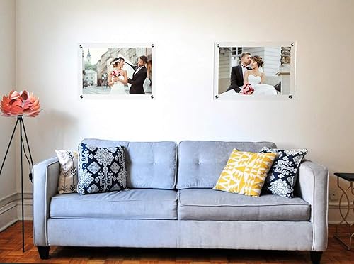 Miniatura 4 de Magicool - Marco de fotos flotante de acrílico transparente de 8.5 x 11 pulgadas, doble panel, sin marco, para fotos, certificado de grado, hogar u