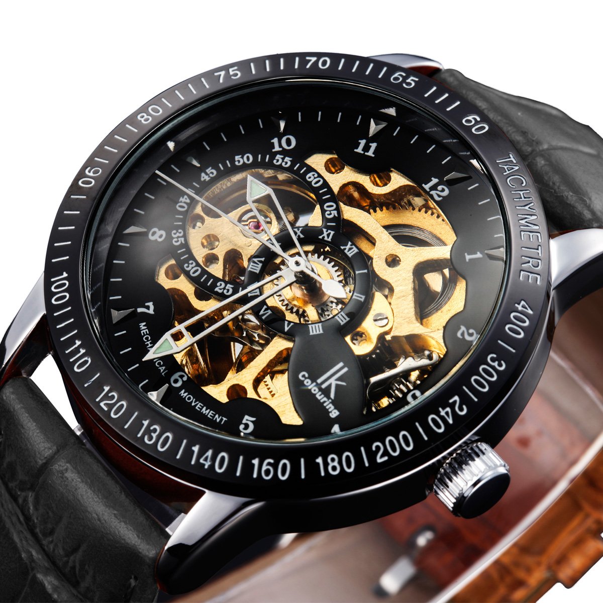 Alienwork IK Automatikuhr Armbanduhr Herren Damen Skelett Glasboden