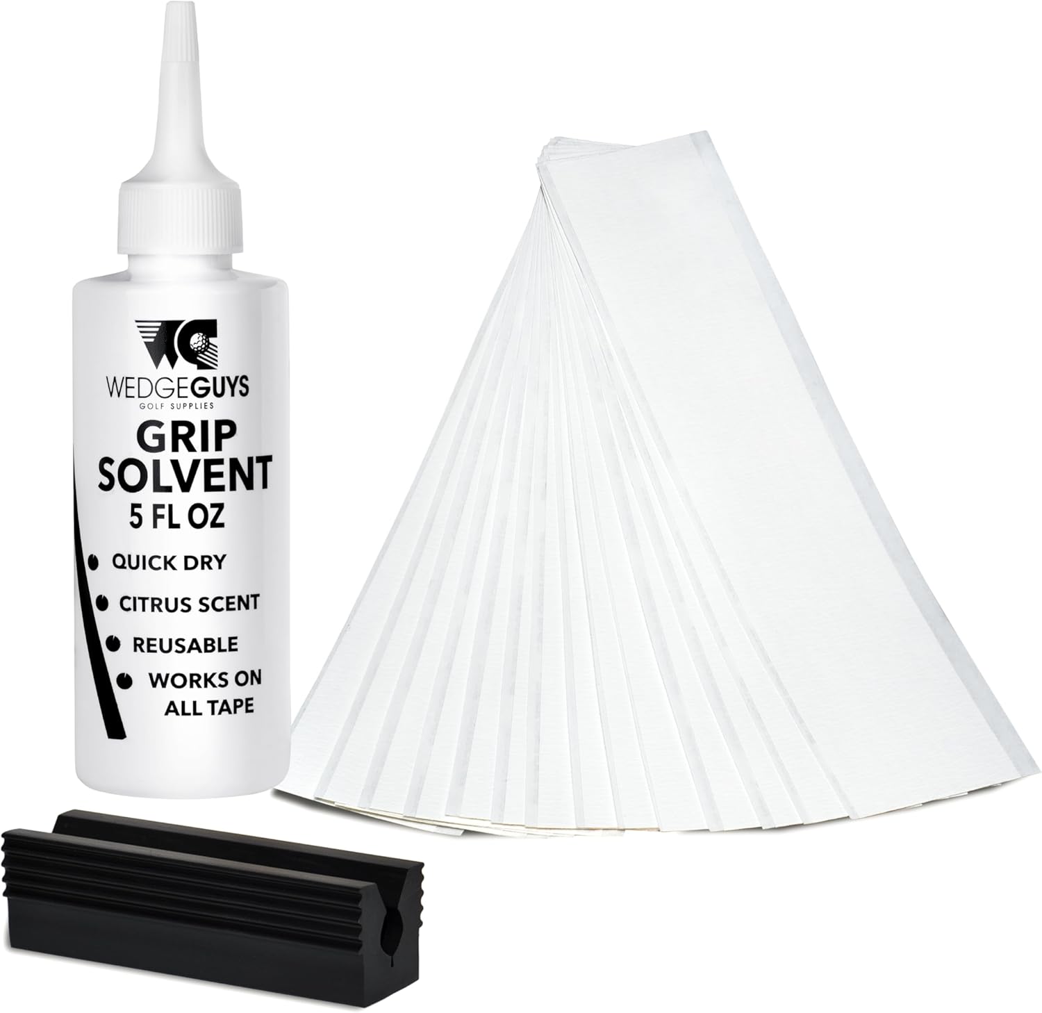 Complete Golf Grip Kit with Grip Tape, Solvent, Rubber Vise Clamp to