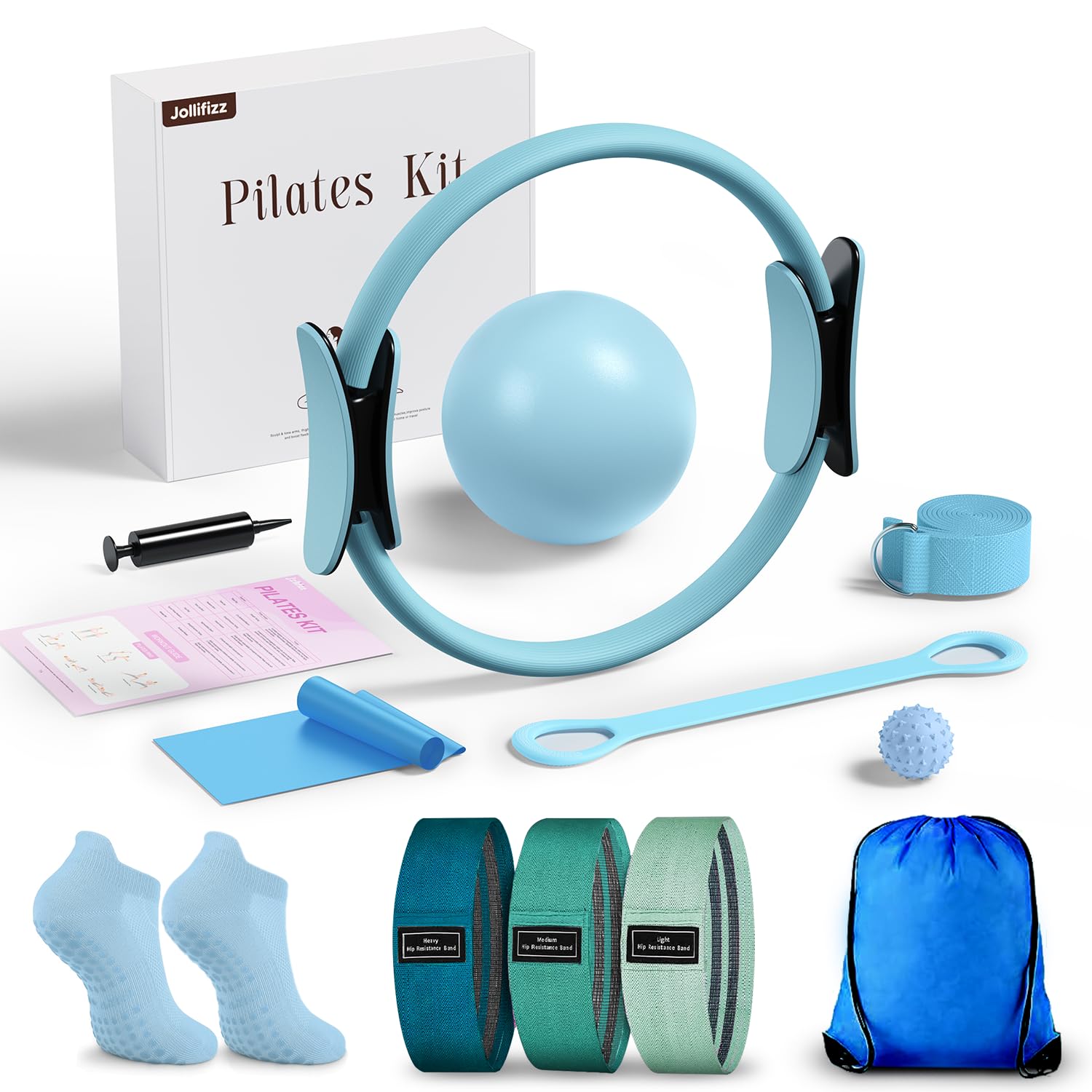 Photo 1 of ** SOLD AS IS, NO REFUND/RETURN** SEE COMMENTS!
Home Pilates kit for Women, 12 Inch Pilates Equipment Ring and Ball Set with 3 Fabric Resistance Bands, Massage Ball, Pilates Starter Kit for Strength, Toning, Including Workout Guide (Black)