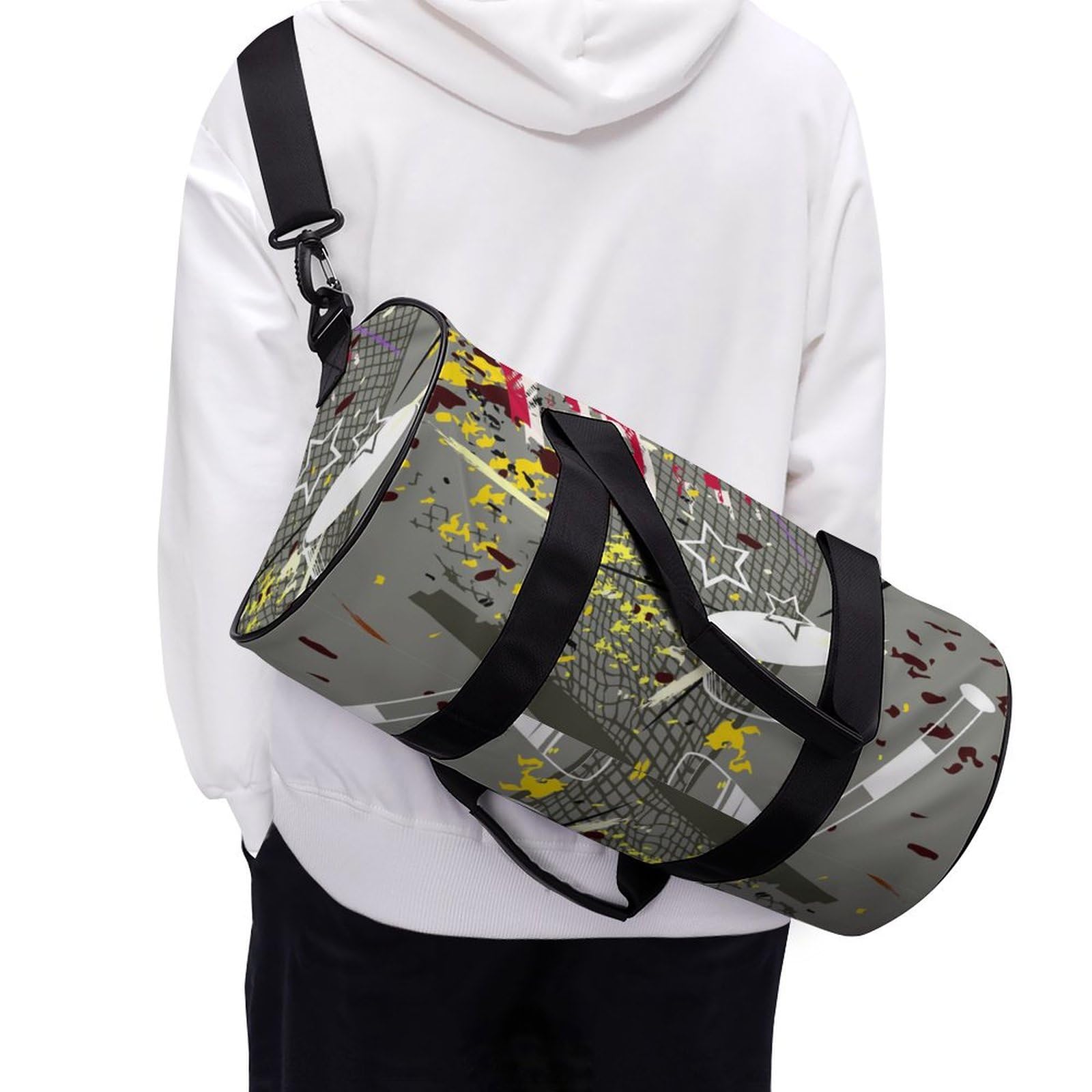 Hockey sur Glace Sac De Sport Gym Sac De Voyage Sac Week-End Duffel Bag pour Camping Randonnée Voyage 45x23x23cm