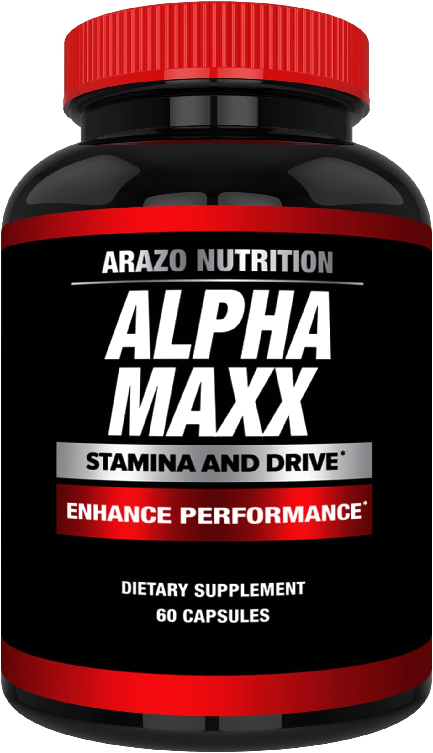 Arazo Nutrition Alphamaxx Health Supplement - Ginseng, Muira Puama, Tribulus Terrestris - 60 Herbal Pill