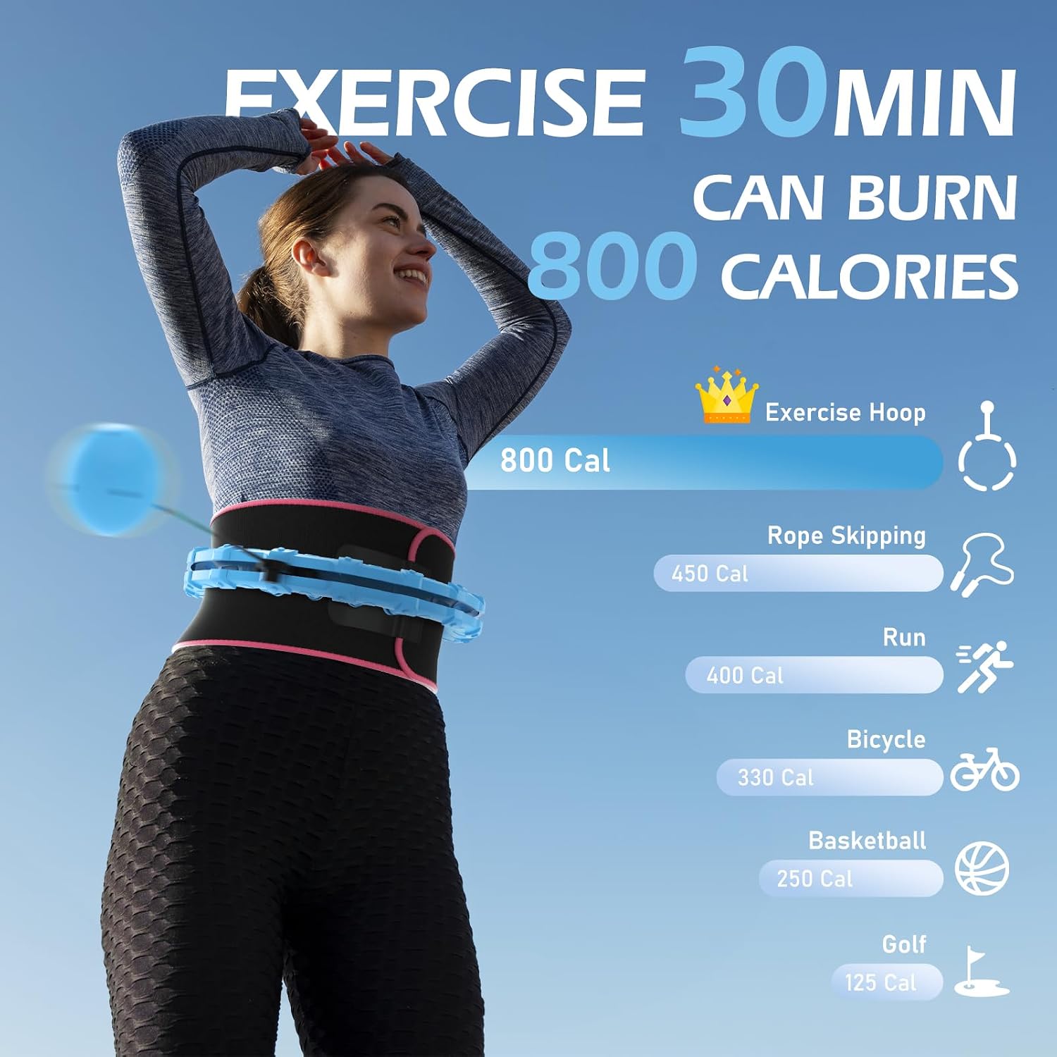 JLoibao Infinity Hula Circle Weighted Fitness Hoop for Adults Weight Loss image 4