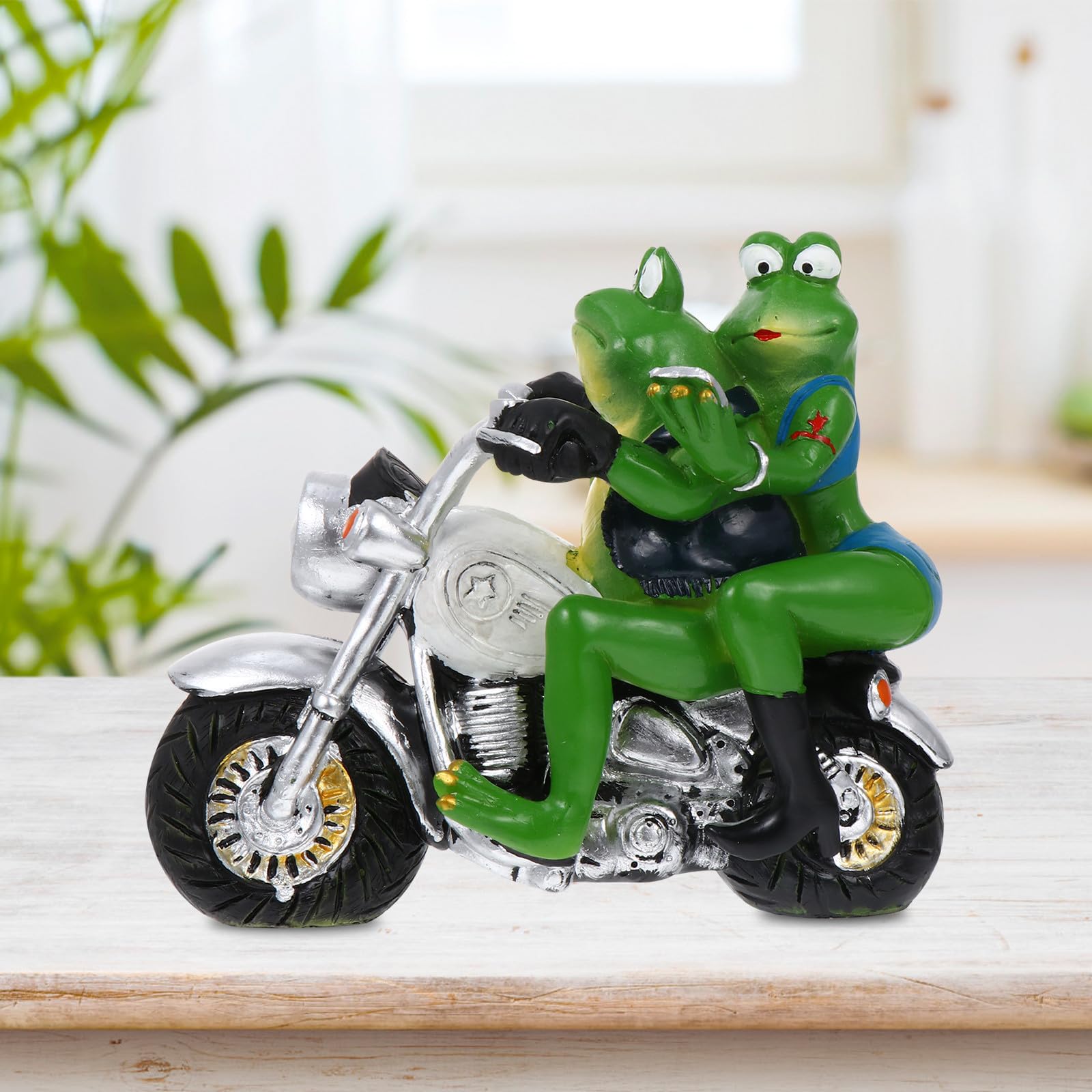 FOMIYES Wetterfeste Gartendeko Froschpaar aus Grünem Kunstharz als Liebevolle und Lebendige Gartenfigur für Hochzeit und Outdoor Dekoration