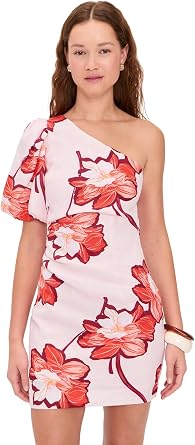 KIVARI Womens Lani One Shoulder Mini Dress