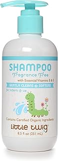 Little Twig Fragrance-Free Shampoo, Hair Shampoo with Natural Plant Derived Formula, Vegan, Gluten-Free, Perfect for Newborns, 8.5 fl. oz.