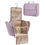 BAGSMART Travel Toiletry Bag, Large Capacity Cosmetic Bags for Women with Hanging Hook, Water-resistant for Toiletries Accessories Brushes Sponge, With Handle