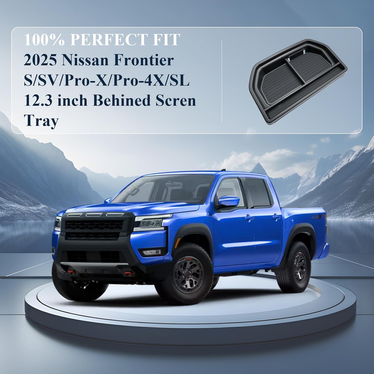 BIBIBO for 2025 Nissan Frontier Dash Storage Tray 2025 Nissan Frontier (S/SV/Pro-X/Pro-4X/SL) 12.3 Inch Behind Screen Tray 2025 Frontier 12.3“Behind Screen Tray 2025 Frontier Trucks Accessories