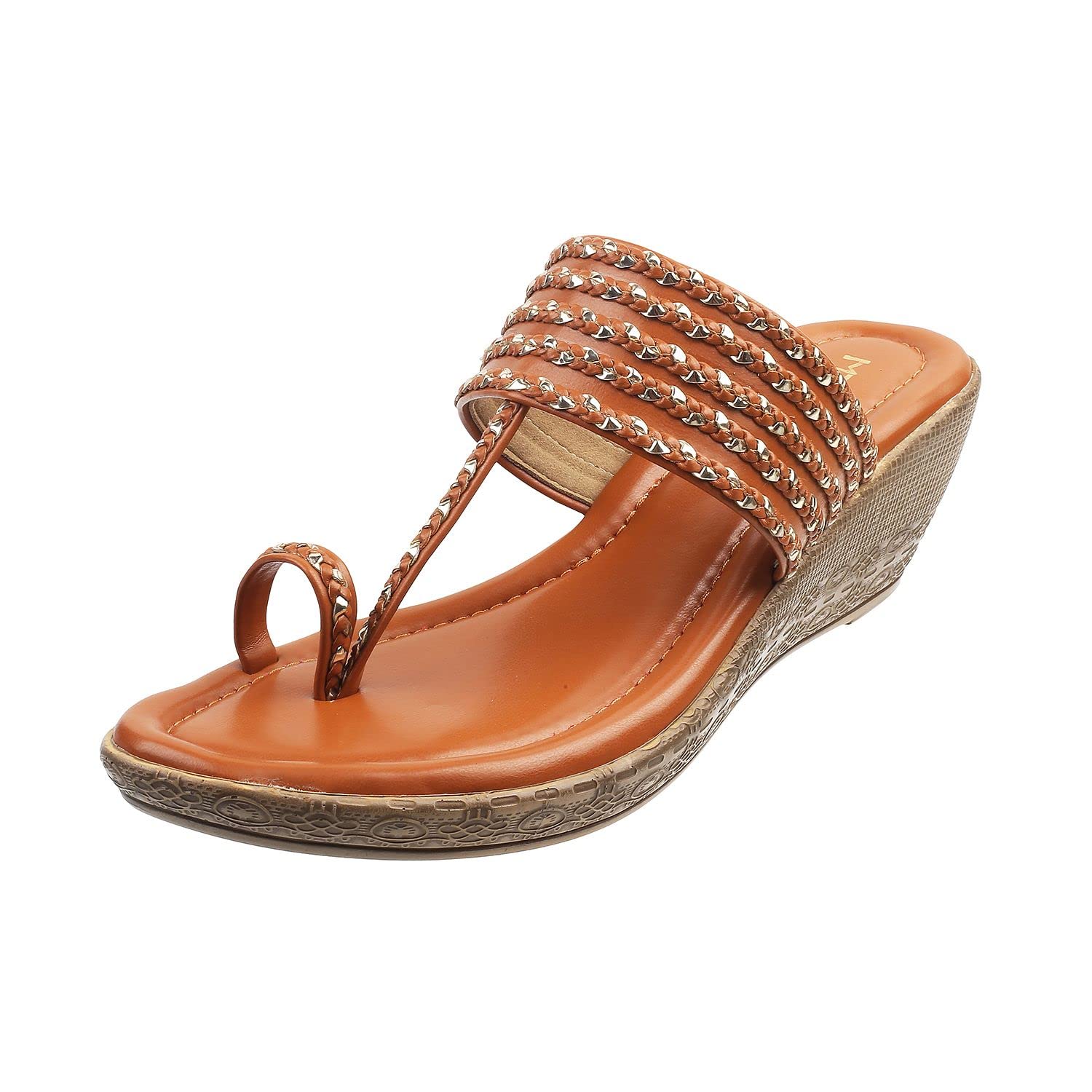 Metro Women Tan Synthetic Leather Wedge Heel Sandal UK/7 EU/40 (32-33) (B0BM7X2DDM) Amazon Price History, Amazon Price Tracker