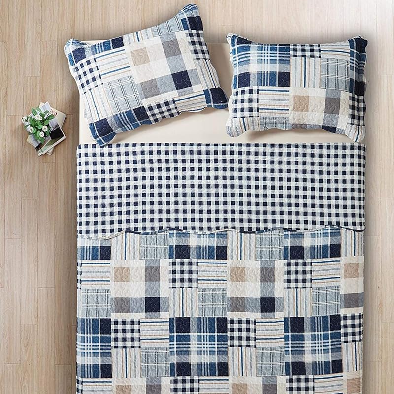 Lavandoux - Bedsprei/Quilt - Omkeerbaar - 2 persoons (Rosebud in patchworkdesign 240x220
