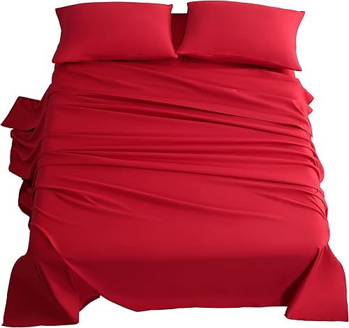 Vista 138 de NTBAY Juego de sábanas de 3 piezas, 100% microfibra tamaño individual, 1800 hilos, súper suave y acogedor, resistente a las arrugas, a la Aqua