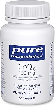 Pure Encapsulations CoQ10 120 mg - Coenzyme Q10 Supplement for Heart Health, Energy, Antioxidants, Brain & Memory Health - Cellular Health, Cognition & Cardiovascular Support* - 60 Capsules