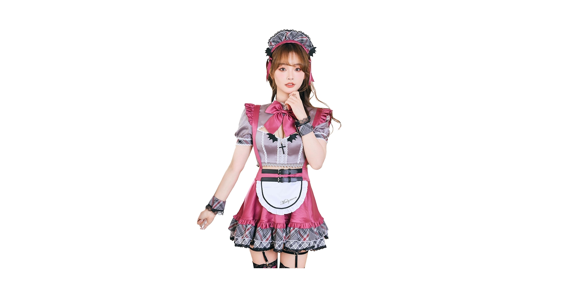 Malymoon マリームーン メイド服 グレー 6点セット】Malymoon マリームーン ゴシックチェックメイド