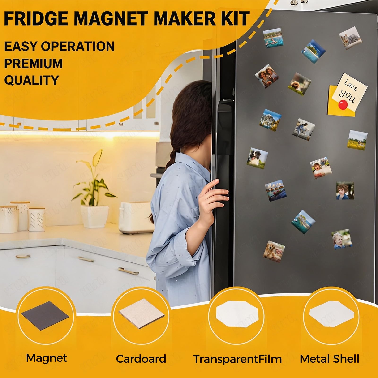 500/1000 Sets Quadratische Magnetmaterialien aus Karton, geeignet für 2x2 Zoll