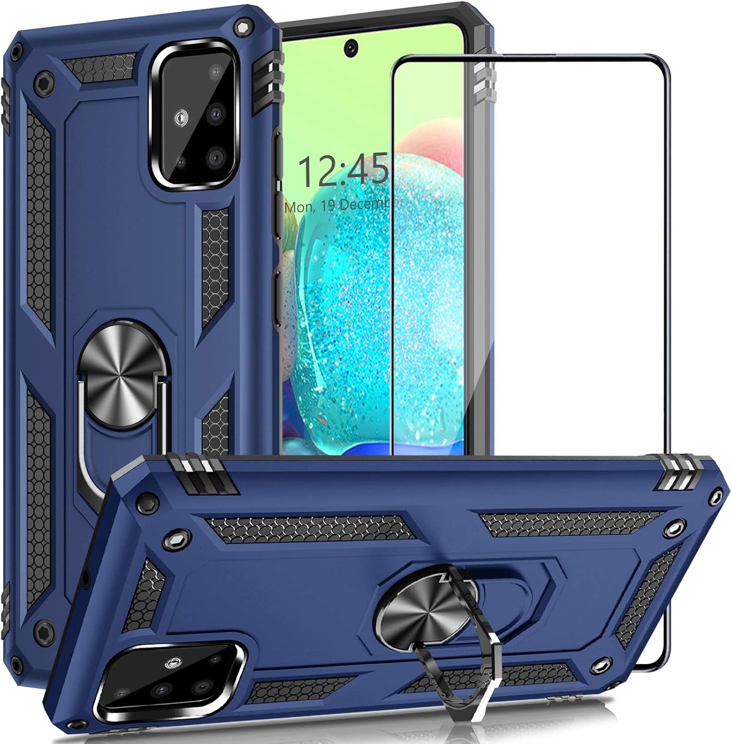 AUPAI for Galaxy A71 5G Case with Glass Screen Protector