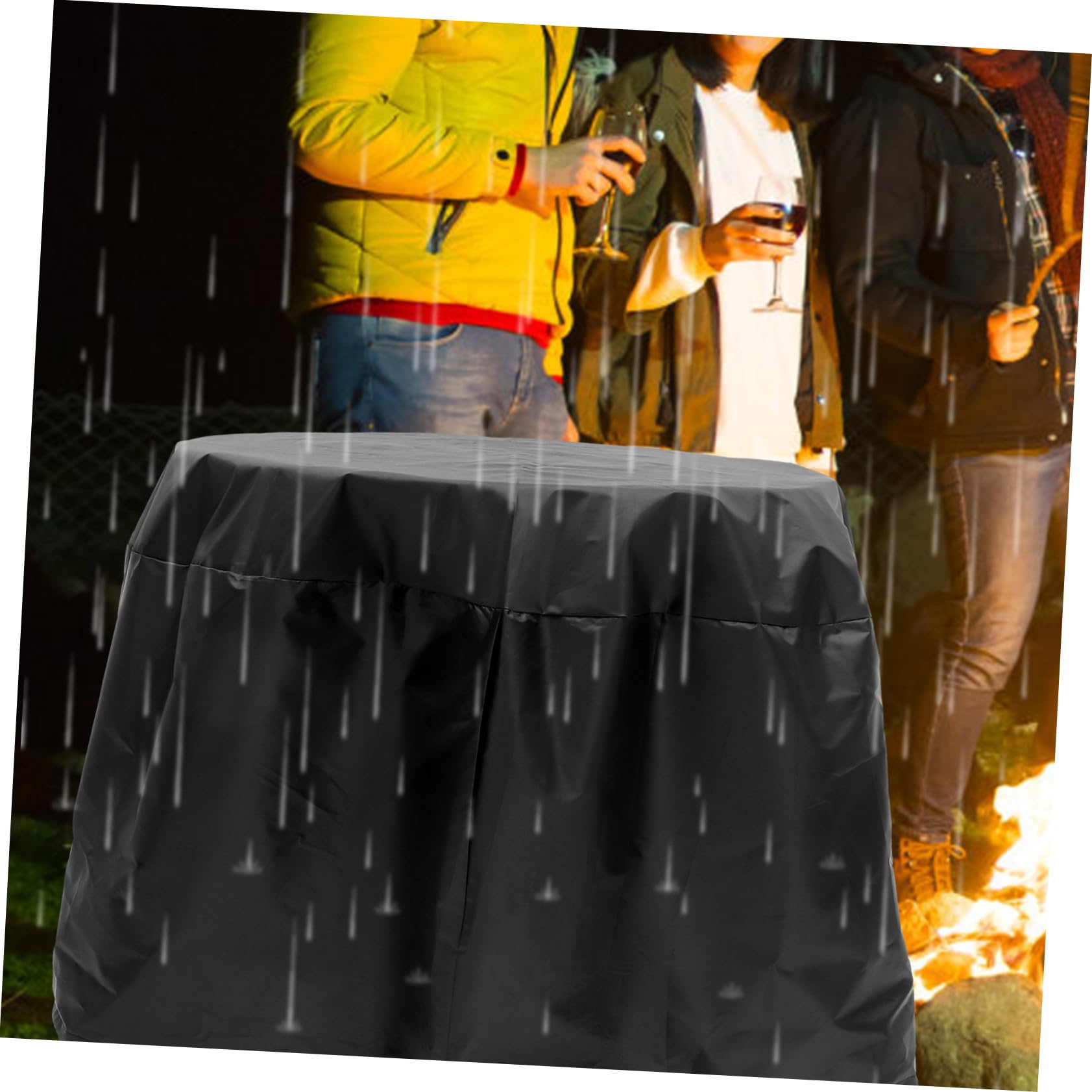 POPETPOP 2 Piezas Cubierta de la Parrilla Cubierta de Parrilla Impermeable Barbecue Cubierta de Parrilla a Prueba de Lluvia Cubierta de Parrilla de Barbacoa Tela Oxford Negro