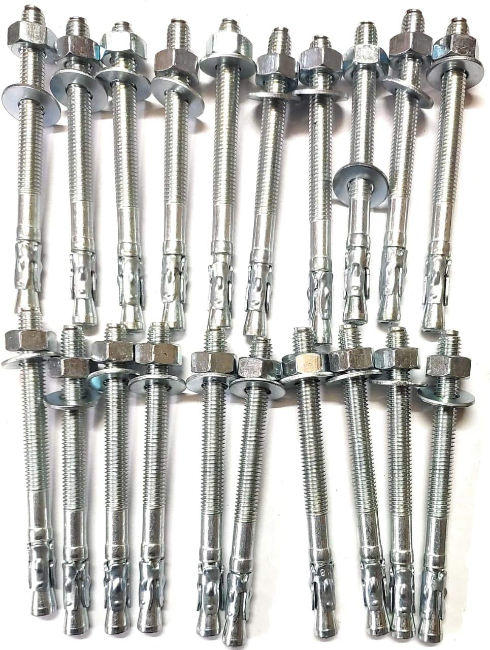 Wedge Type Fully Threaded Design Expansion Zinc Plated Anchor Bolts-In Variable Size (12 mm x 100 mm)-picture-20