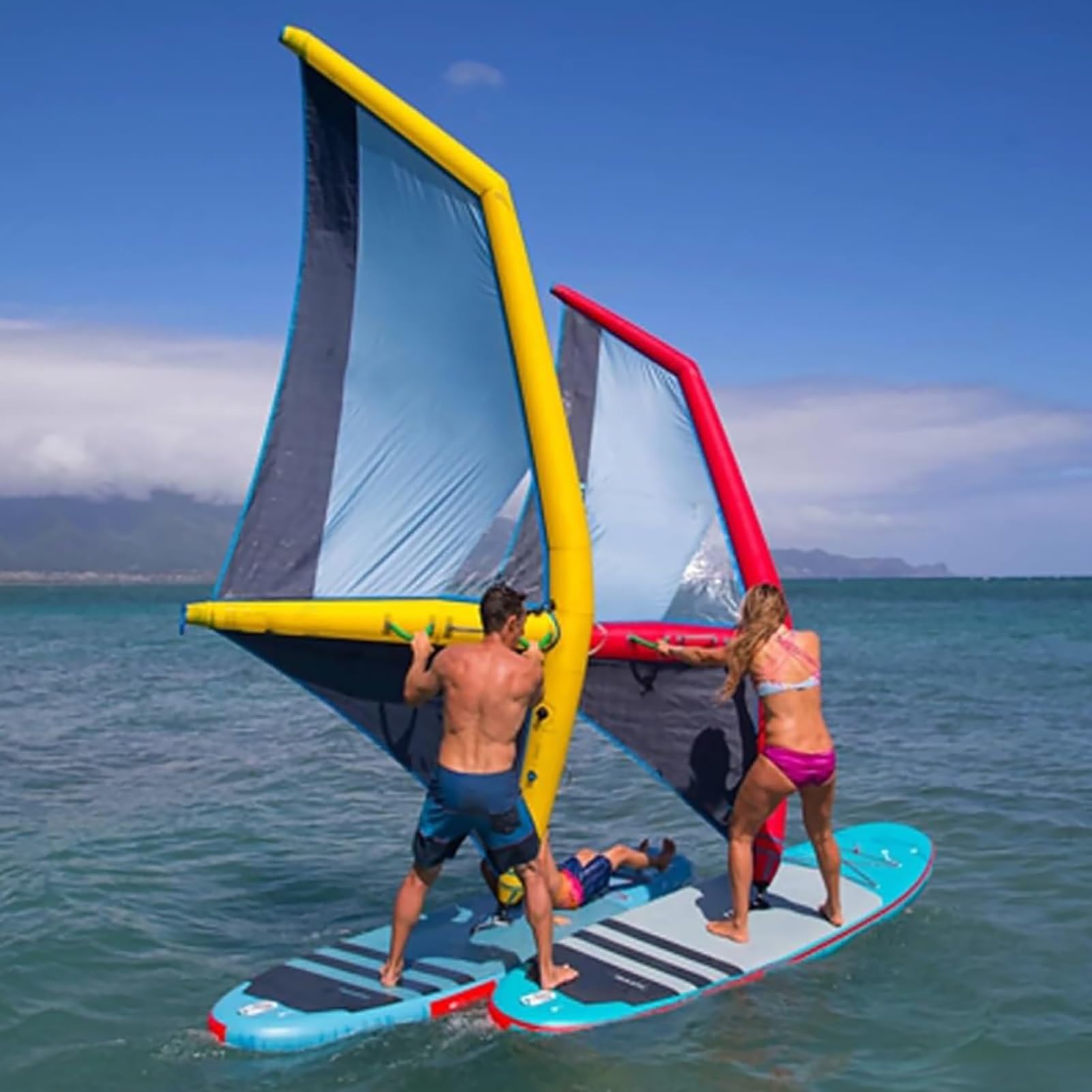 Tabla de remo inflable con vela de windsurf, tela Oxford duradera y diseño de PVC para adultos, perfecta para surf y juegos acuáticos