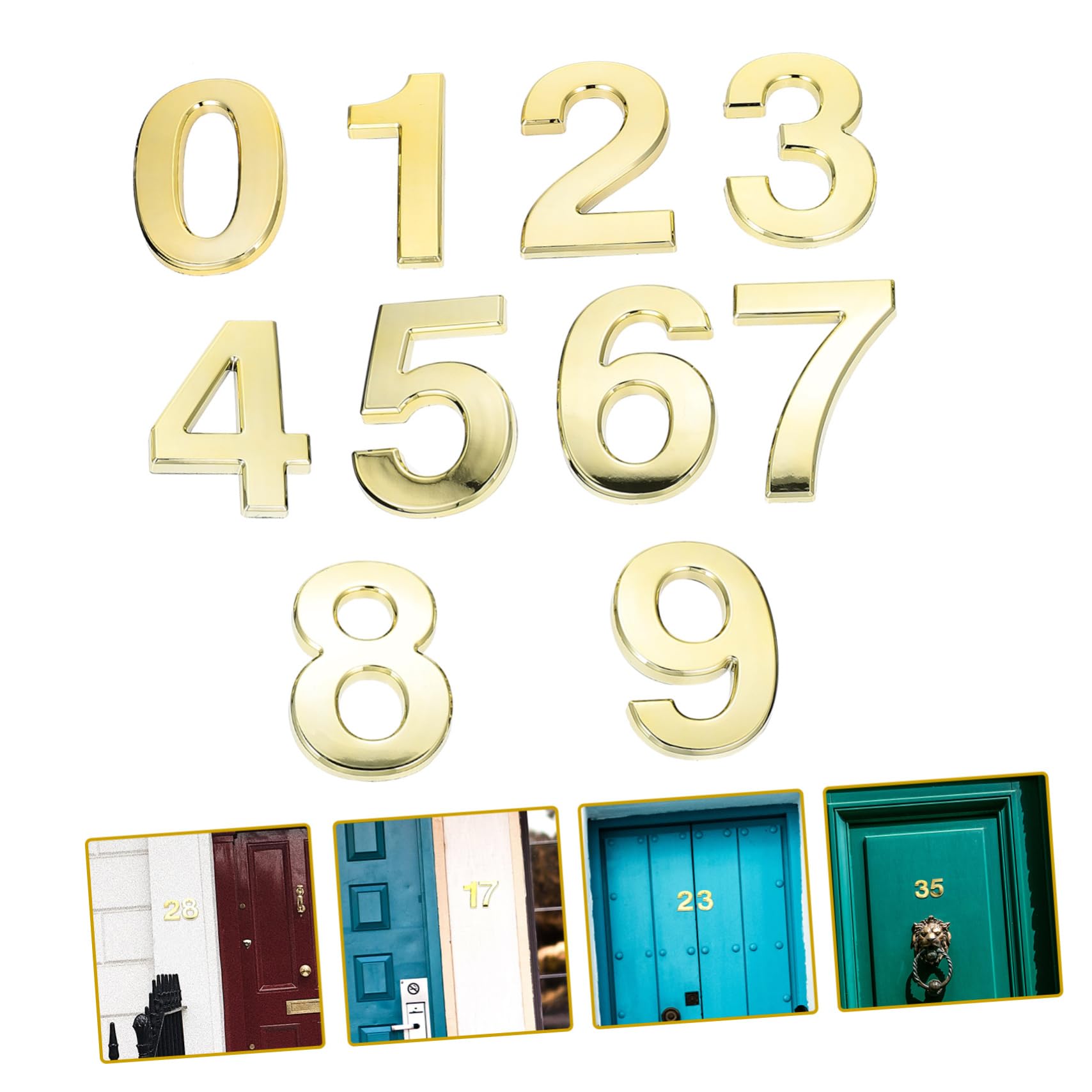 BESTonZON 20pièces Chiffres Adhésifs Dorés Pour Boîte Aux Lettres Numéros De Maison Étanches Pour Appartements Bureaux Et Hôtels Style Élégant Et