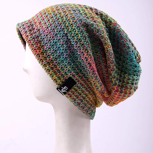 Miniatura 4 de HISSHE Gorro holgado para mujer, boina de punto, gorra de calavera holgada para invierno y verano, B08w