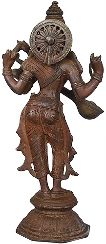 Miniatura 3 de Exotic India Saraswati de pie - Escultura de latón - Color bronce Hue Color