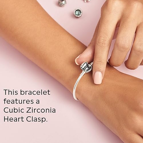 Miniatura 5 de PANDORA Pulsera de plata de ley PANDORA pavimenta cierre de corazón