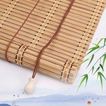 Bamboo Blinds,Bamboo Shades,Bamboo Blinds for Windows,Bamboo Roll Up Shades Privacy Screen for Outdoor Patios,Roman Window Shades,Window Shades for HomeSize60W x80H cm/24x32in,ColorWalnut Color