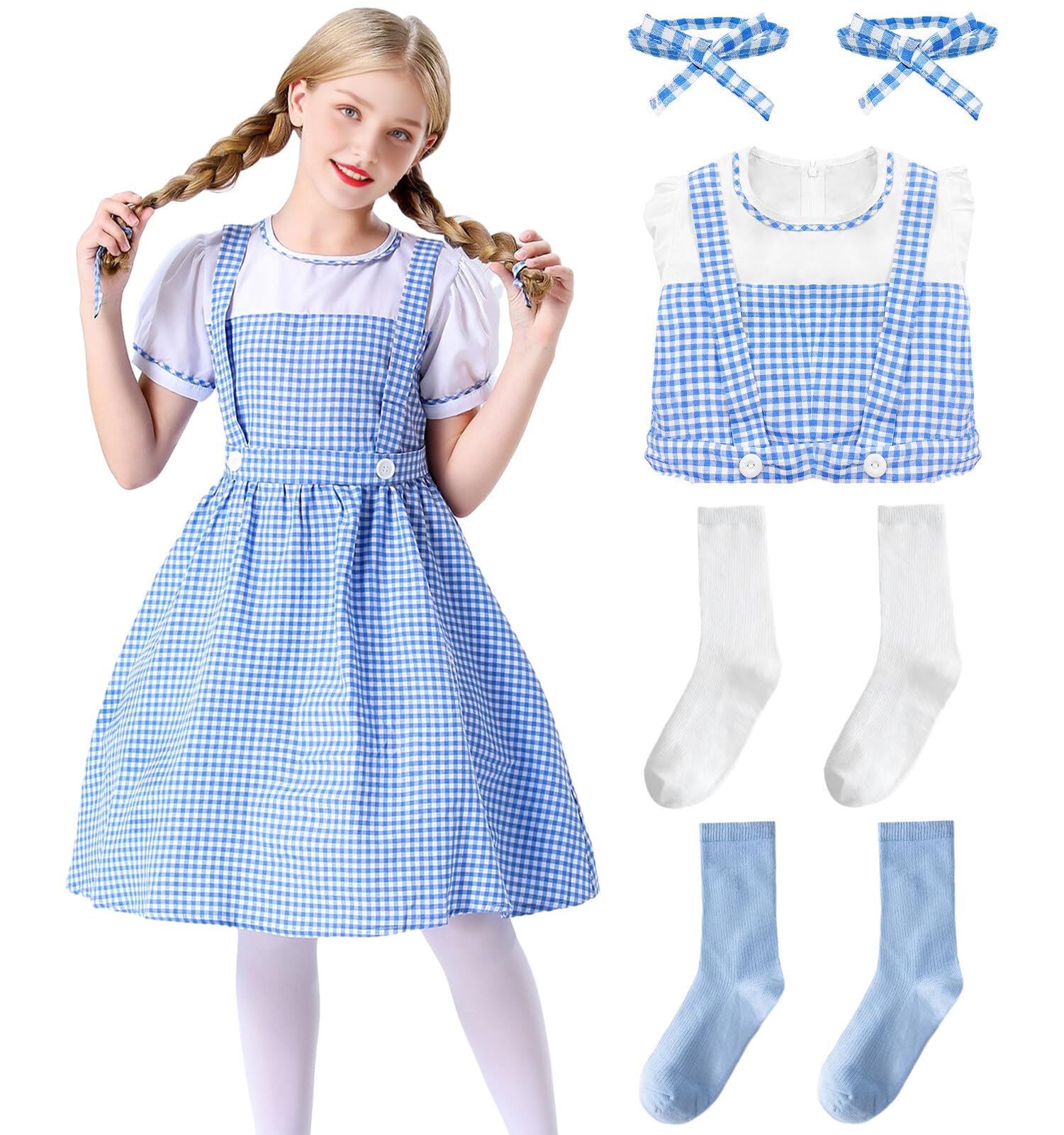 Amycute Wizard of Oz Dorothy Costume Kids, Girls Dorothy Costume School ...