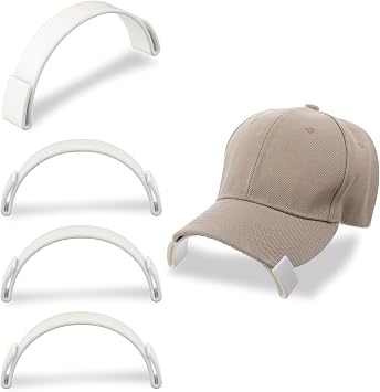 4pcs Hat Bill Shaper,Durable Hat Brim Shaper, Reusable Hats Brim Shapers, Hats Bending Tools, Mens Accessories, for Most Baseball Caps, Visor Shaping, White