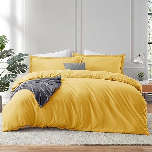 Hearth & Harbor Yellow Duvet Cover Queen Size - 3