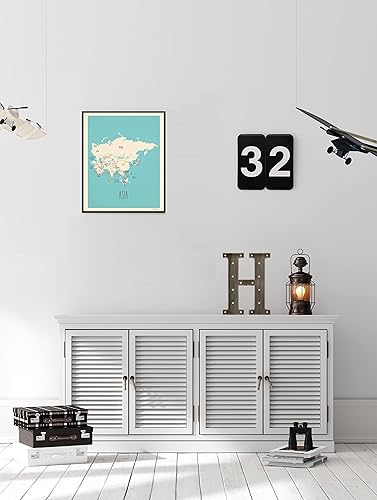 Miniatura 3 de Map Of Asia - Arte de pared de mapa de Asia (11 x 14 pulgadas), mapa de Asia para decoración de pared de cualquier habitación. Mapa educativo para