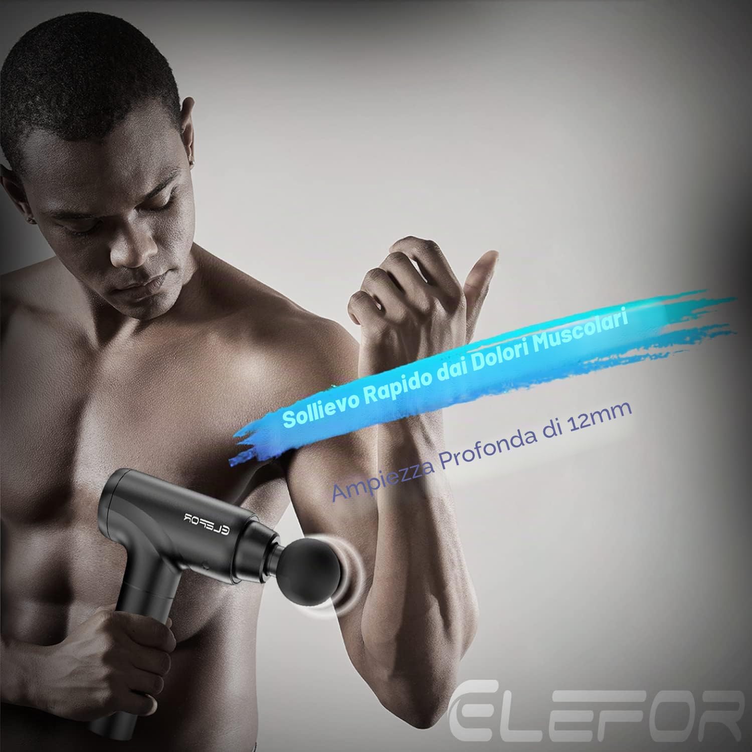 Pistola de Masaje de Tejido Profundo, Masajeador de Percusión para Atletas Pistola de Masaje Muscular para Alivio del Dolor con 10 Cabezales de Masaje y 20 Velocidades (Negro Mate)