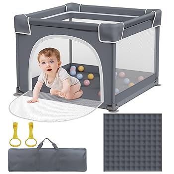 Amazon.com : Jixrolyn Small Baby Playpen with Mat, Sturdy