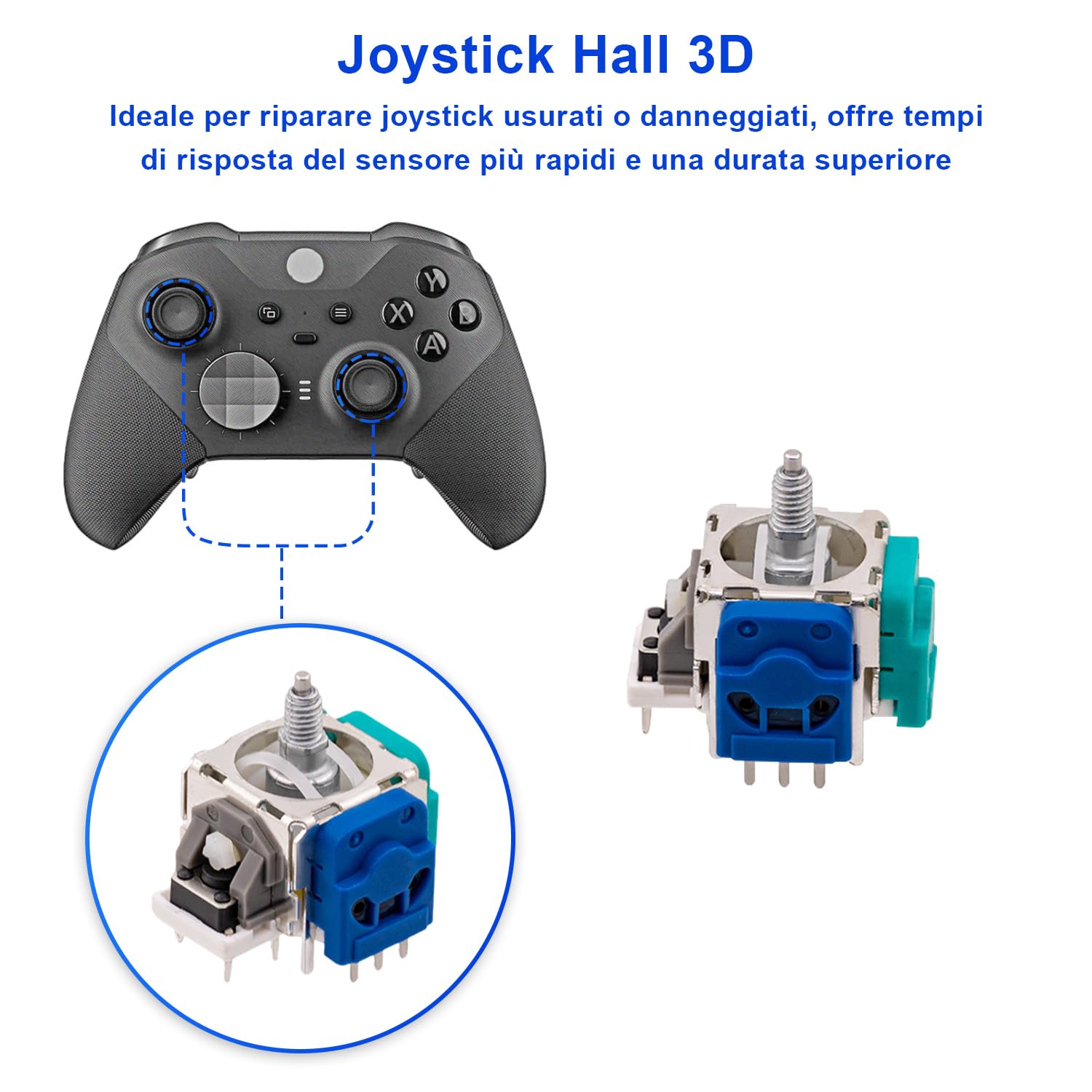 Leve Analogiche Effetto Hall Per Controller Xbox Series X/S - Gialle (2 Pezzi)