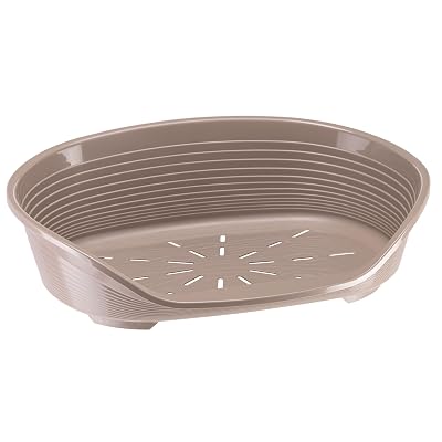Ferplast - Panier Chien Panier Chat - Lit pour Chien en Plastique Medium - 100% Plastique Recyclé - Lit pou Chat Lavable - Respirant Antidérapant - Siesta Deluxe, 62 x 41 xh 23,5 CM, Bleu