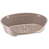 Ferplast Cat Bed, Plastic Dog Bed Medium, Ventilation Holes and Non-Slip Rubber Feet for Added Stability 70,5 x 52 x h. 23.5 cm. Taupe